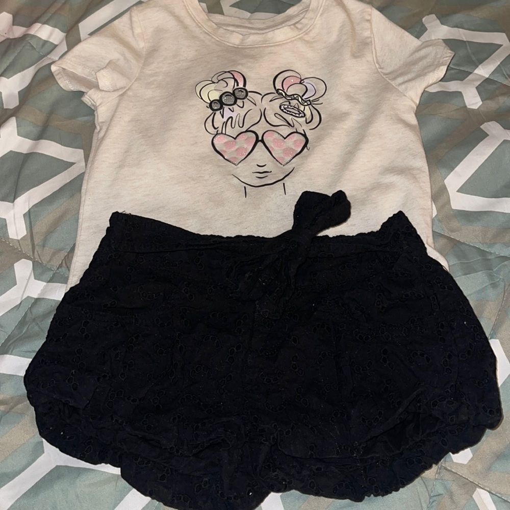 Two Pieces Tee Shirt & Short for Girls